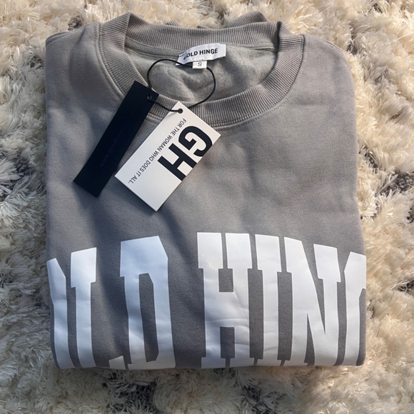 🩶 Gold Hinge Light Grey GH Wide Arm Sweatshirt Top - Picture 3 of 6